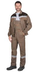 Костюм "Мастер" куртка, п/к (кофейный с т.коричневой отделкой)