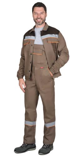 Костюм "Мастер" куртка, п/к (кофейный с т.коричневой отделкой)