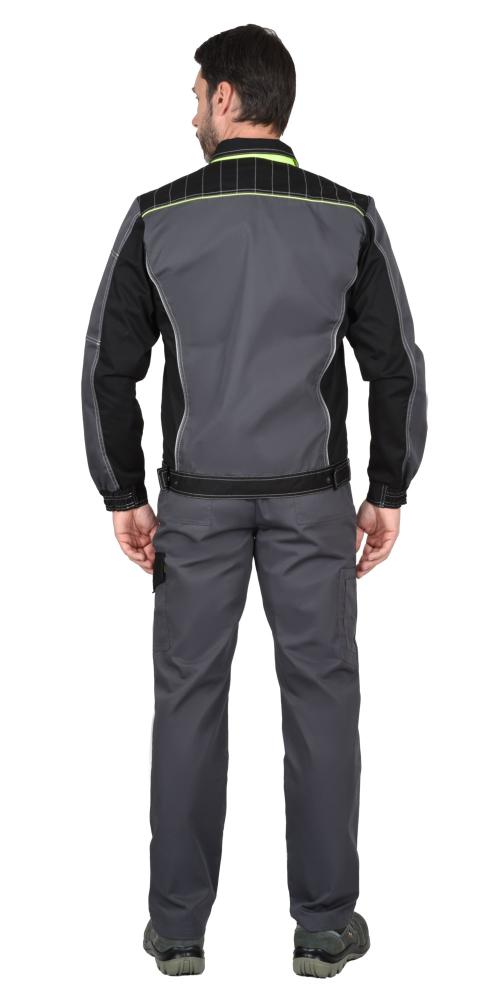 Костюм "Престиж" куртка, брюки (т.серый с черным и лим.кантом)