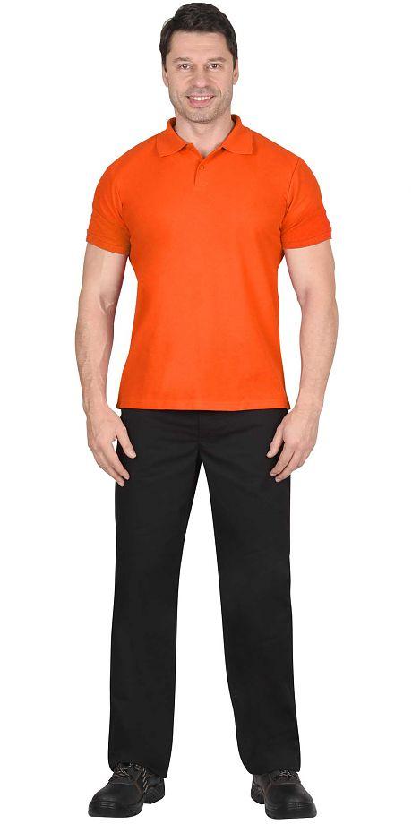 футболка-поло короткие рукава оранжевая