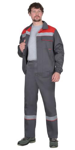 Костюм "Сириус-Мастер" куртка, брюки (т.серый с красным)
