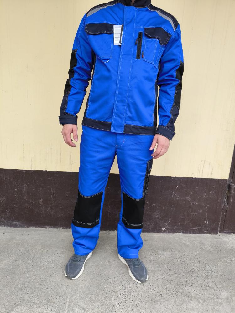 Костюм "Гермес" куртка, брюки (василек с т.синим и черным, серый с синим)