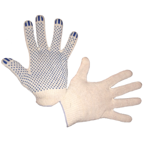 Перчатки трикотажные Стандарт с ПВХ 5-ти нитка (капкан-точка)
