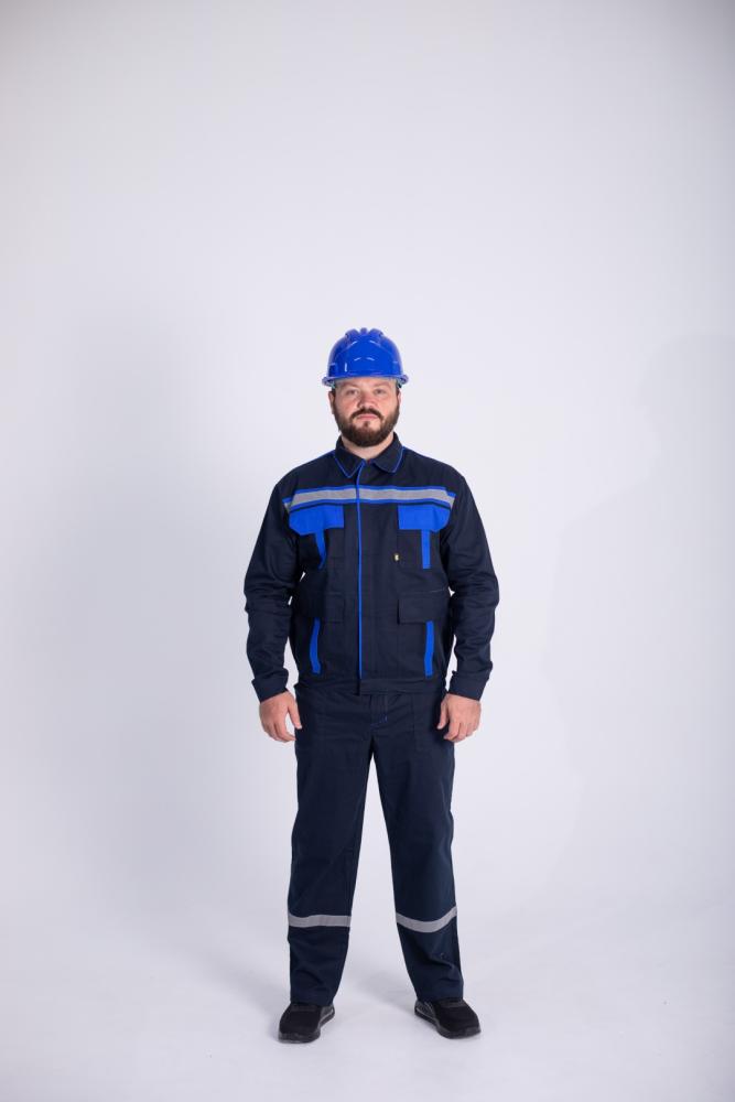 Костюм "Спутник" с брюками (т.синий с васильковым)