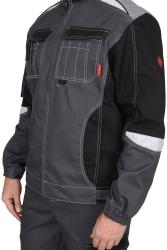 Костюм "Мега" куртка, брюки (серый со св.серым и черным)