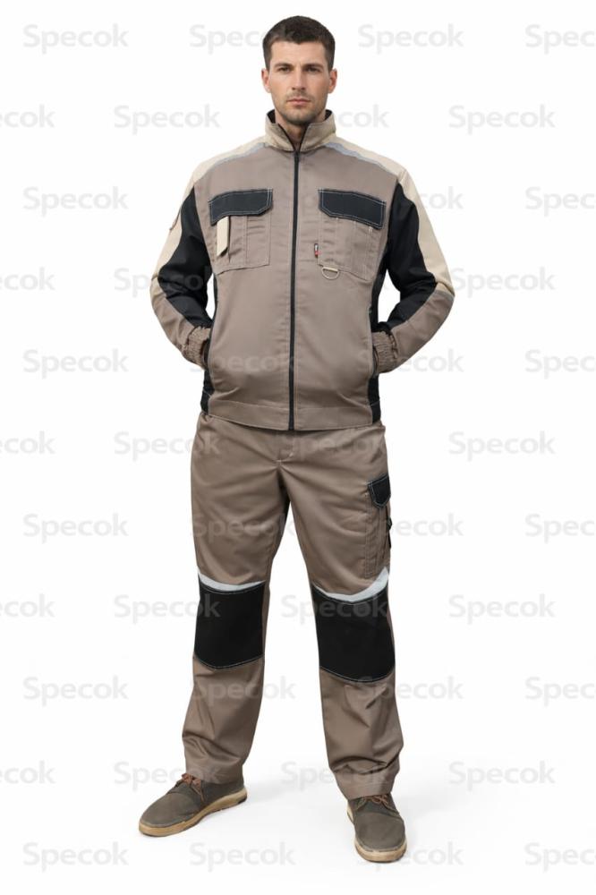 Костюм "Мега" куртка, брюки (бежевый с черным и песочным), декоративный СОП
