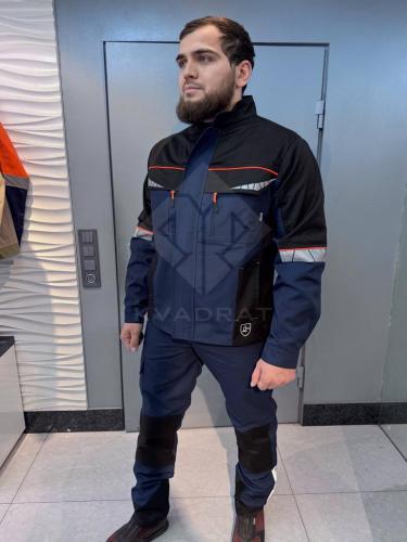 Костюм "Оптимус Канвас" брюки, куртка удлиненная (т.синий с черным, декоративный СОП) - под заказ