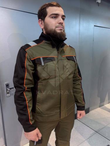 Костюм "Тактик Грейд" брюки, куртка-жилет (хаки с черным, декоративный СОП) - под заказ