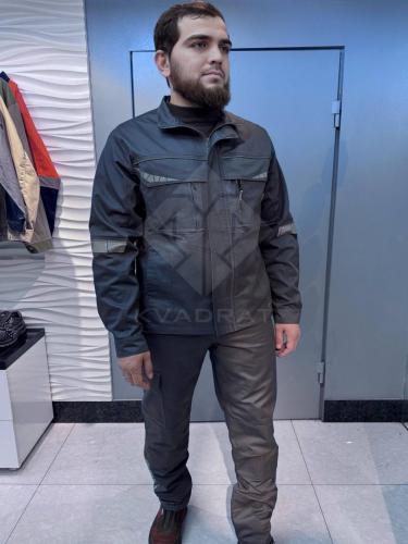 Костюм "Оптимус Антистат" брюки, куртка удлиненная (серый, декоративный СОП) - под заказ