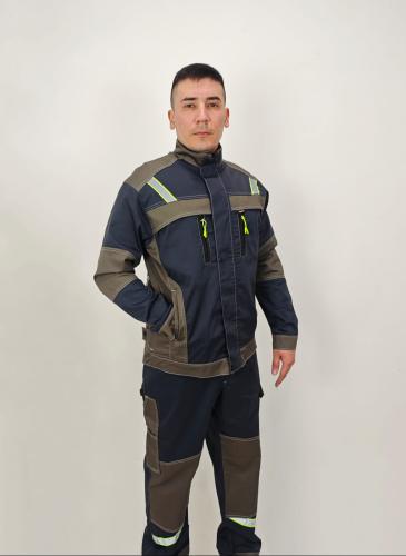 Костюм "Восток" куртка укороченная, брюки (т.серый с кофейным)