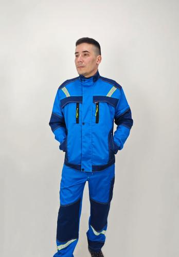 Костюм "Восток" куртка укороченная, брюки (василек с т.синим)