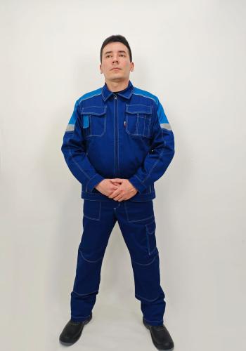 Костюм "Драйв" куртка укороченная, брюки (т.синий с васильковым)