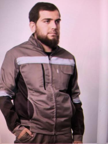 Костюм "Рельеф" брюки, куртка укороченная (кофейный с т.коричневым) - под заказ