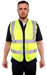 Жилет сигнальный на замке с карманами (лимон)